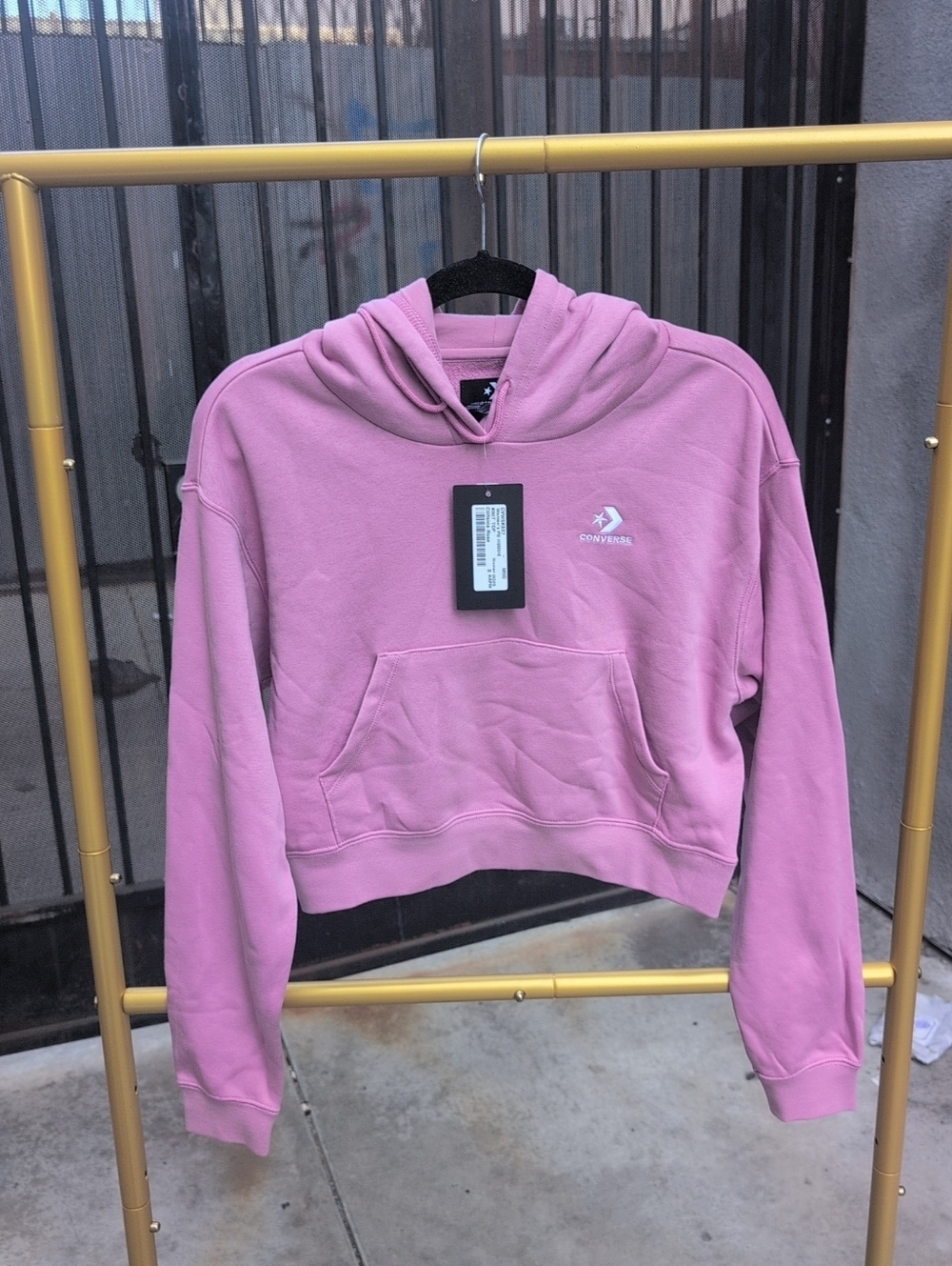 Converse Women's Pink Cropped Hoodie Size Small NWT